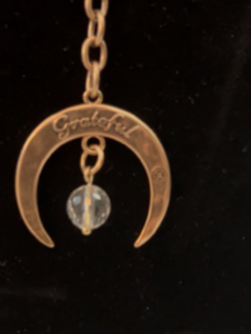 Katia Designs Crescent Moon Necklace "Grateful" Gold Tone. New, never worn. - Picture 2 of 2